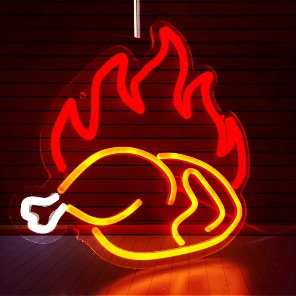Photography Lighting For Food - Roasted Chicken Neon Light Sign,LED Sign