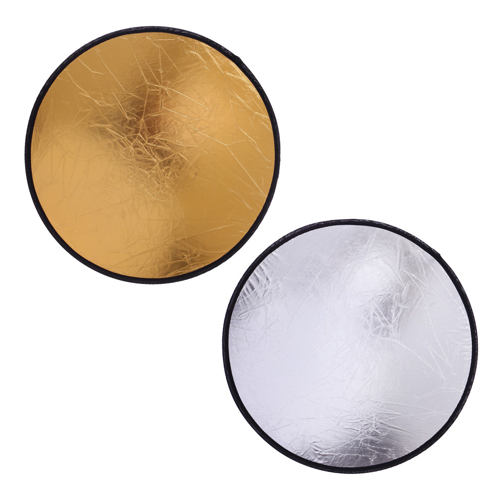 Reflector Disc Silver - 2Pcs Photo Light Reflector Portable Photography