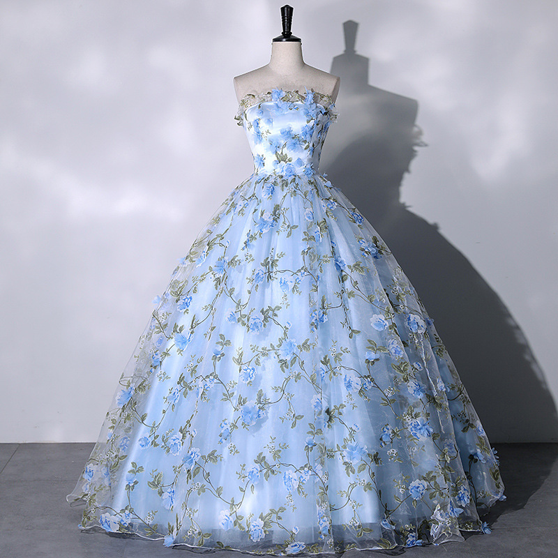 Photography Lighting Basics - Floral Evening Dress French Princess Puff