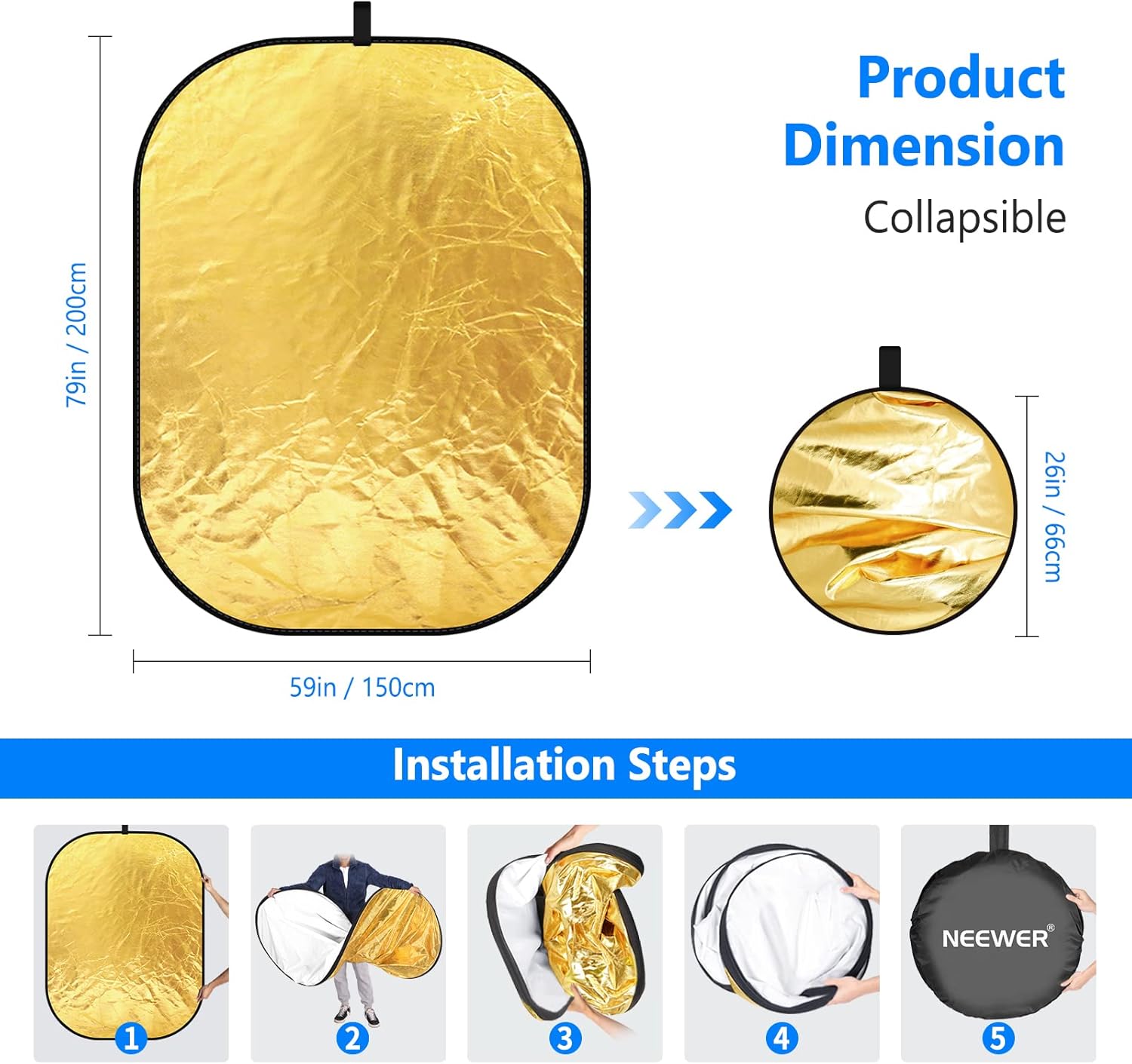 Photography Light Reflector 59 - đánh giá và giá Reflector Disc Silver